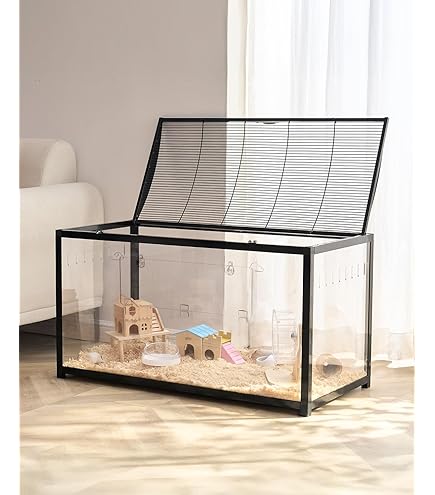 Amazon.com : SAVIC Ambiente Animal Cage with Hay Rack, Small, 100